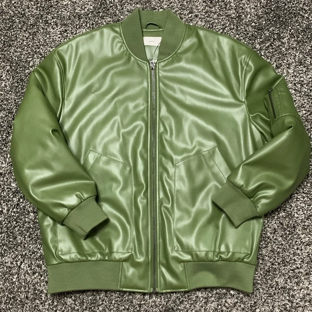 Hudson Green Vegan Leather Bomber S